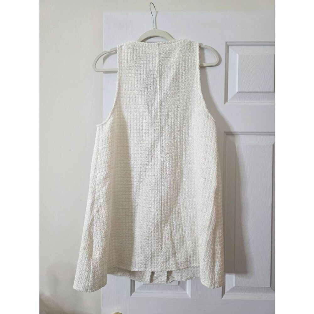 Lulus Elevated Concept White Tweed Lurex Button-Front Shift Mini Dress M NWT - Picture 9 of 9